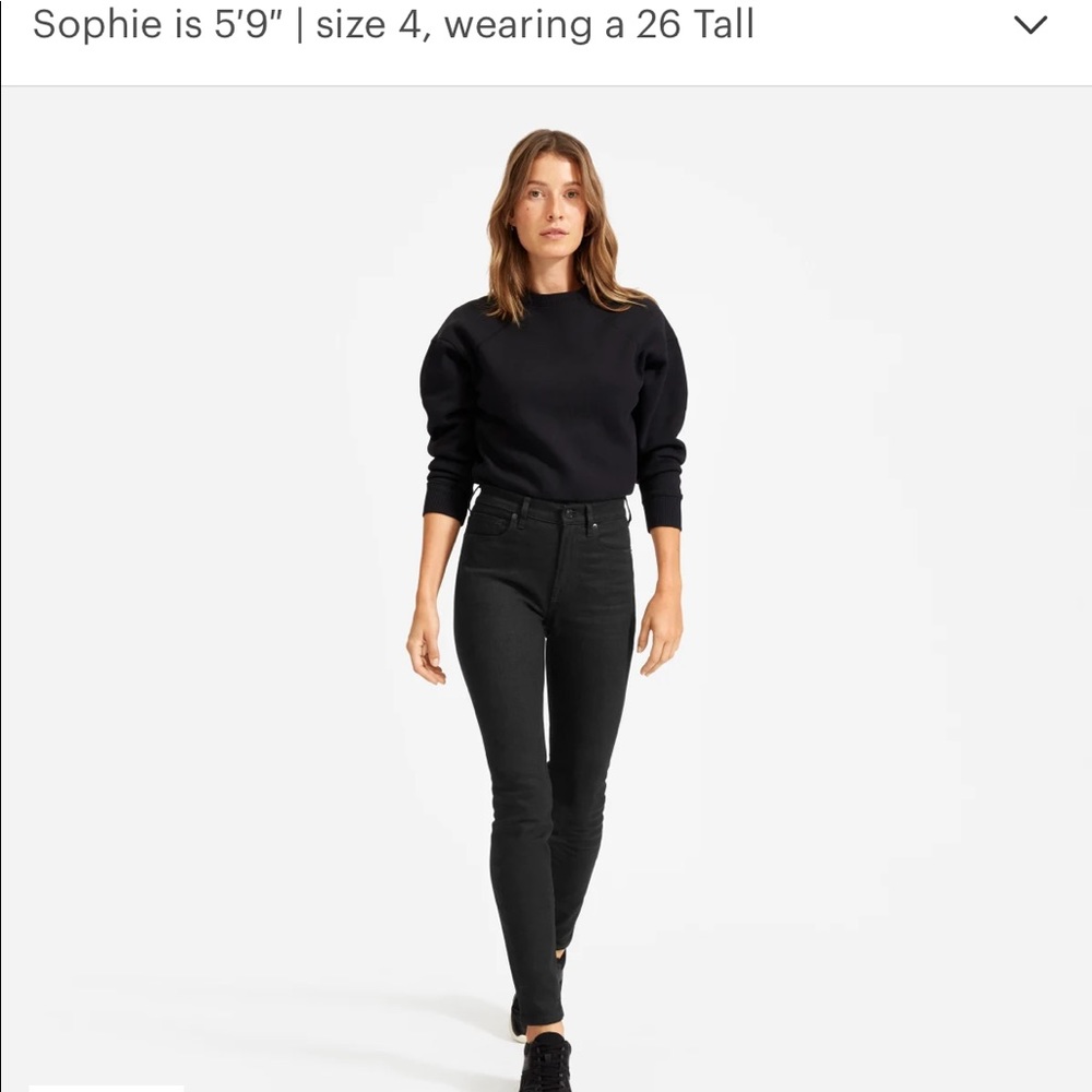 Everlane The High-Rise Skinny Jean in Black Sz 26